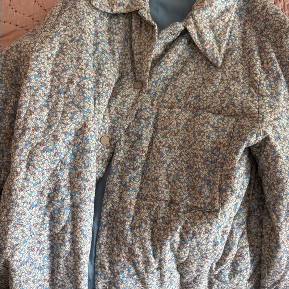 Mango Floral Quilted Jacket